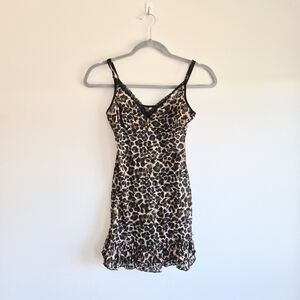 Victoria's Secret Leopard Print Chemise in Black and Tan